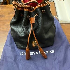 Dooney & Bourke Black and Tan Hobo Bag